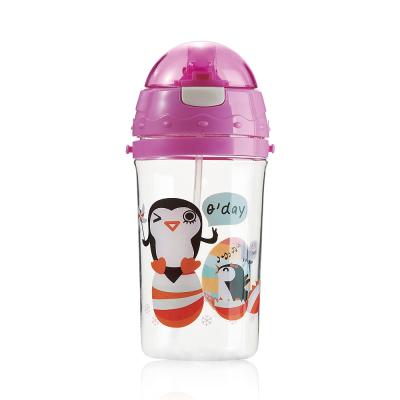 China Novelty Sustainable Kids Hard Plastic Drinking Water Cup With Lid And Straw for sale