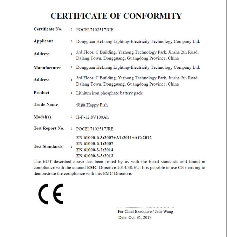 CE - Dongguan Heliang Optoelectronics Technology Co., Ltd.