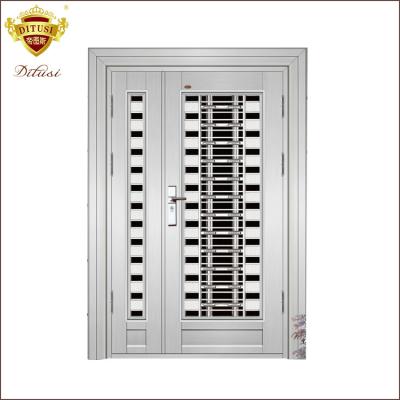 China New swing design tempered stainless steel front door HL-9225 for sale