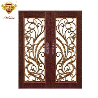 China Swing Wrought Iron Door Grill Design Bathroom Swing Door High Quality Stainless Steel Door for sale