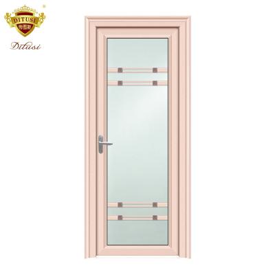 China Wholesale Bathroom Interior Room Swing Toilet Room Interior Door Swing Temped Aluminum Glass, High Quality Frosted Glass Aluminum Alloy S008 for sale