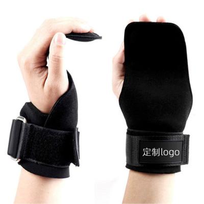 China Leather Gloves Weight Lfiting Palm Grip Belt Sports Wrist Guard Horizontal Bar Palm Guard Non-slip Diving Material Power Belt for sale