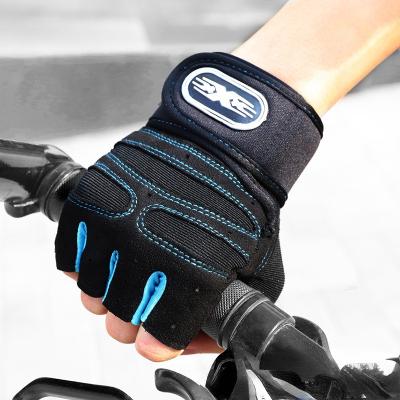 China Weight Lighting Fitness Sports Retraining Gloves Knit Non-slip Half Finger Riding Gloves For Motorcycle Gym Training for sale