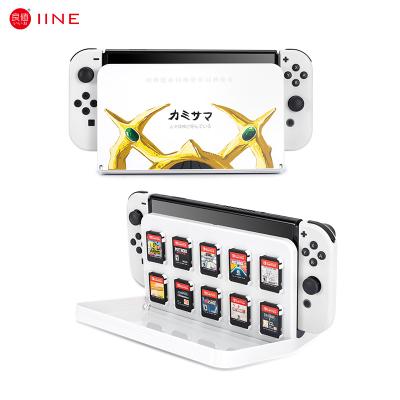 China For Nintendo Swtich Oled IINE Game Cards Case For Nintendo Switch Oled Dock Cover Device Can Storage 10pcs Game Cards, Whit Printed for sale