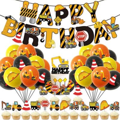 China Add surprise and fun to your lots of engineering car birthday theme banner happy birthday balloon cupcake toppers birthday party decor consumables T20 for sale