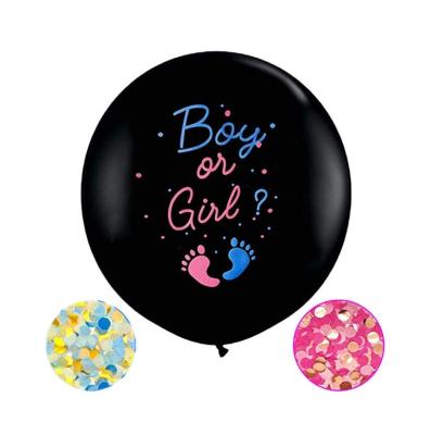 China Adding surprise and fun to your party the 36 Inch Baby Gender Reveal Balloon | Big black balloons with pink and blue for boy or girl T004 for sale