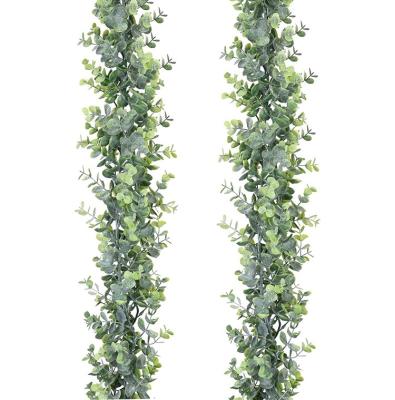 China Adding Surprise And Fun To Your Party Artificial Faux Eucalyptus Garland Plant 1Pack Vines Hanging Eucalyptus Leaves Greenery Garland To Wedding Backdrop Arch A502 for sale