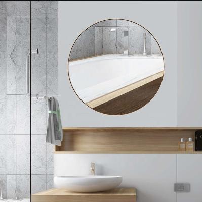 China CLASSIC Customized Luxury 70Cm Modern Decorative Stainless Steel Round Metal Gold Antique Frame Wall Mirror For Bathroom for sale