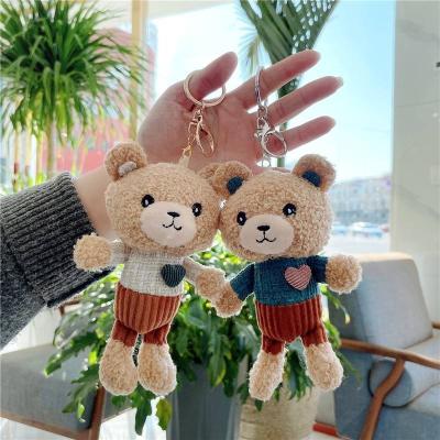 China Wholesale Teddy Bear Plush Keychain Custom Stuffed 15cm Teddy Bear Key Rings Plush Key Chain for sale