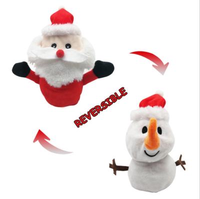 China Gift Children Play New Santa Claus Plush Christmas Toys Reversible Flip Snowman Animal Toy for sale