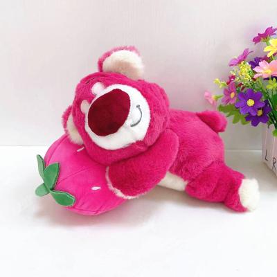 China Factory Custom Cute Plush Animals Stuffed Toys Pink Strawberry Bear Plush Toy for sale