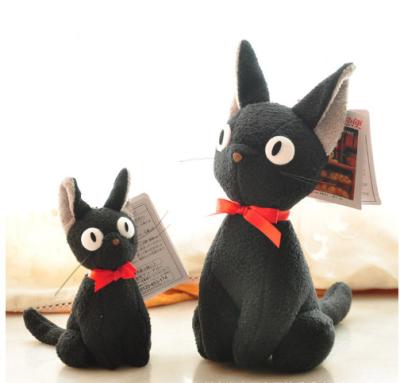 China Black Classic Image Kiki Delivery Service JiJi Cat Plush Stuffed Dolls Cartoon Cat Kawaii Studio Ghibli Hayao Miyazaki Hot Anime Plush Toy for sale