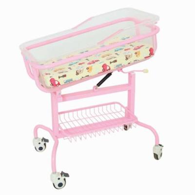 China D18-1 Hospital Adjustable Mobile Baby Cradle for Hospital with Wheels for sale