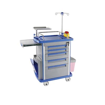 China Medical ET750-2 Modern Emergency Trolley Trolley ABS Trolley For Hospital With Wheels for sale