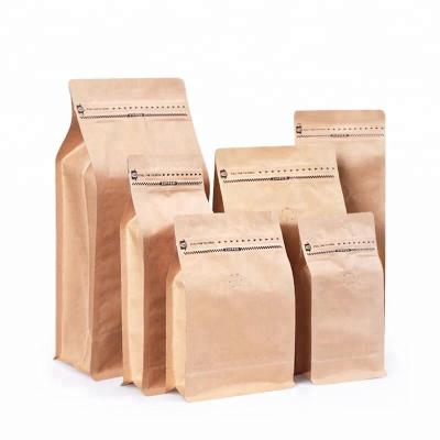 China Biodegradable Packaging Paper Box Bottom Coffee Packaging Bag With Valves for sale