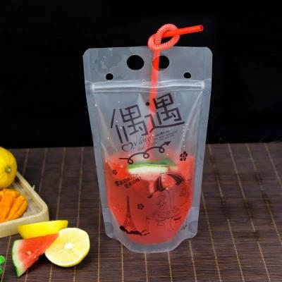 China Small MOQ Moisture Proof Custom Printed Plastic Stand Up Bag With Zipper For Juice Clear Drinking Water Bags for sale