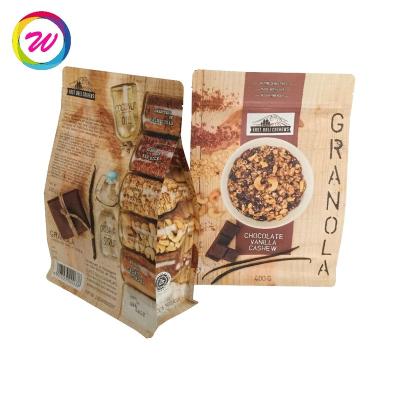 China Moisture Proof Zipper Craft Dry Paper Fruit Kraft Bag for sale