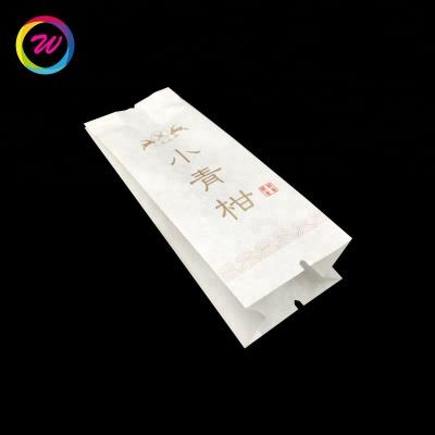 China Moisture Proof Side Gusset Printed White Cotton Paper Tea Bag for sale