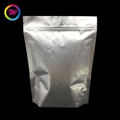 China Moisture Proof Vacuum Quality Custom Size Plain Strong Zipper Stand Up Aluminum Foil Bag for sale