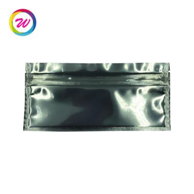 China Moisture Proof Resealable Foil Smell Proof Small Foil Lip Gloss Eyelash Packaging Bag Ziplock With Clear Window for sale