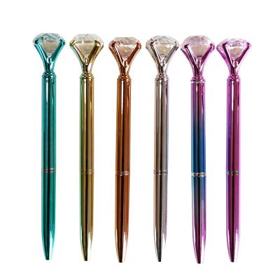 China Large Luxury Bling Diamond Colorful Promotional Gift Top Crystal Ball Pen for Wedding Gift Ballpoint Pen for sale