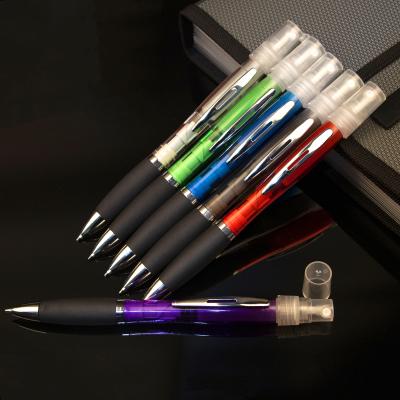 China 2021 Sanitizer Top Alcohol Plastic Ball Pen Portable Bottle Spray Pen for sale