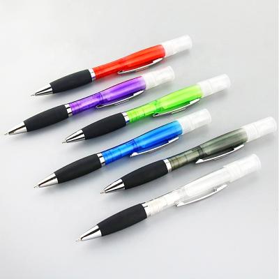 China Plastic Ball Pen Portable Bottle Spray Pen Promotional Alcohol Pen Hot Selling Hand Sanitizer for sale