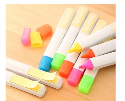 China Large Flat Promotional Highlighter Pen\Business\School\Office With Sticker Logo Promotional Highlighter Custom Marker Pen for sale