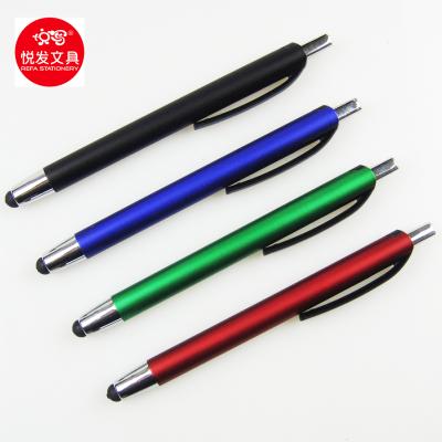 China Brand Promotional Custom Logo Pen Screen Stylus Pen Cheap Retractable Plastic Ballpoint Pen for sale