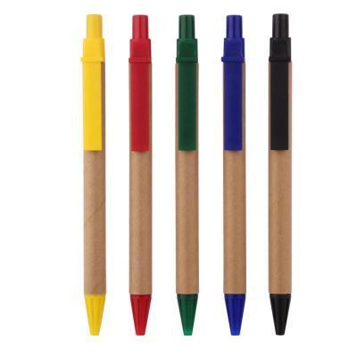 China Pen Manufacturer Promotional Retractable Ball Pen Stationery Eco-Friendly Paper Set for sale