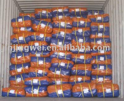 China Blue/Orange Waterproof PE Tarpaulin Sheet for sale