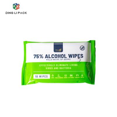 China Plastic Packaging Wet Tissue Bags Back Seal Gusset With Gravnre/Digital Printing à venda