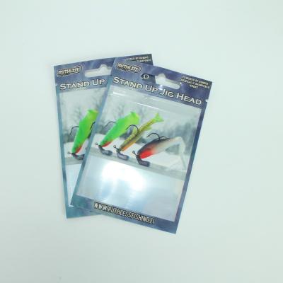 China Custom design plastic fishing lure mylar packaging bag with window for sale