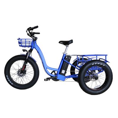 China EU Warehouse Wholesale Adult 250w 36v/48v Aluminum Alloy Powered Fat Tire 3 Three Wheel Electric Bike Bicycle Trike Trikes For Europe for sale