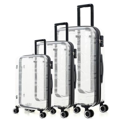 China Long Distance Travel Customize Logo Luggage Suitcase Sets ABS Cosmetic Trolley Luggage Case 24 Inch Plastic Travel Bags Luggage for sale