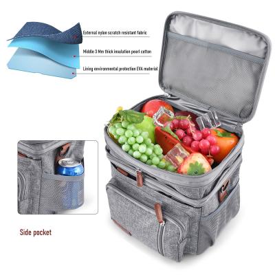 China Customized Waterproof Waterproof Insulated Cooler Lunch Box Prep Containers Meal Management Fitness Insulated Thermo Lunch Cooler Bag for sale