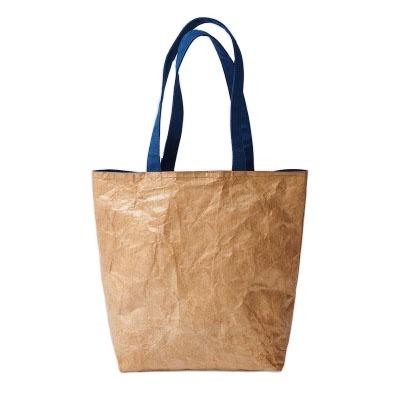 China Dopont Folding Large Capacity Dupont Paper Canvas Tote Bag White Blue Brown Handle Bag for sale