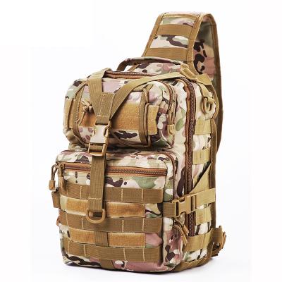 China Custom Outdoor Waterproof Army Tactical Fan Bag Oxford Sling Camouflage Camouflage Military Shoulder Bags For Men for sale