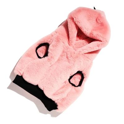 China Cute Sustainable Pet Hoodie Faux Warm Comfy Fur With Blurred Unicorn Character Winter Pets Coat Designer Dog Hoodie for sale