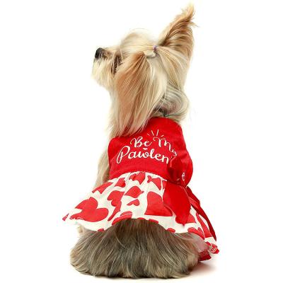 China Viable Cat Dress Pet Clothes Combed Cotton Luxury Bow Tie Skirt Cat Costume Dress Pet Fashion Red Dress for sale