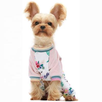 China Custom 100% White Dog Apparel Dog Pajamas Cute Lightweight Cotton Pet Pajamas Spring Wear Viable Soft Onesies Small Dogs for sale