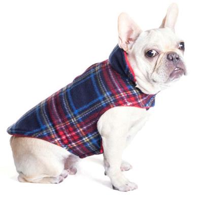 China Sustainable Pet Vest Winter Shear Wind-Resistant Soft Reversible Plaid Dog Vest Luxury Double Layer Jacket for sale