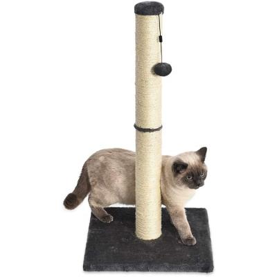 China Sustainable Home Indoor Cat Growing Well Made Wooden Cat Tree Tower Single-Pillar Lined Post Wooden Cat Furniture for sale