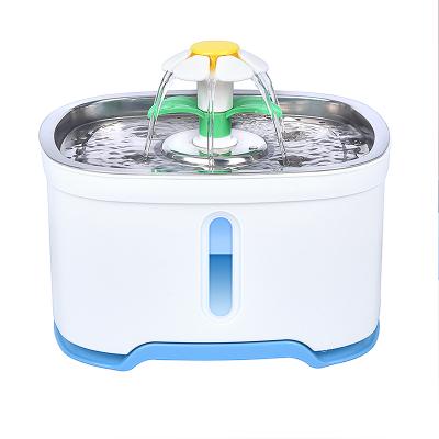 China Stainless Steel Sustainable Super Quiet Flower Automatic Cat Water Fountain Electronic Cat Water Dispenser for sale