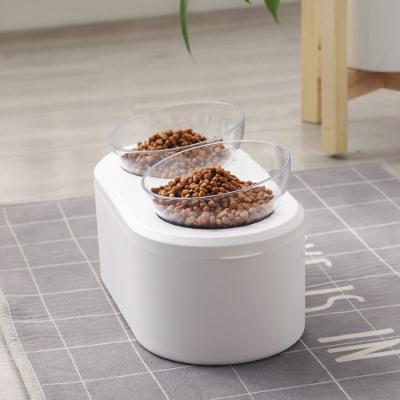 China Sublimation Sublimation Elevated Non-Slip Increased Viable Double Cat Bowl Holder Dinner Dog and Cat Food Bowl for sale