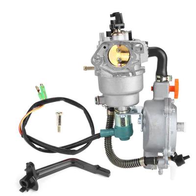 China Aluminum alloy LPG CNG generator dual fuel carburetor fit for GX390 188F choke muanual 4.5-5.5KW accessories for sale