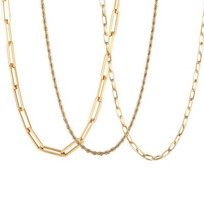 China FASHIONABLE European and American style simple and chic 14K gold chain necklace for women fashion accessories for sale