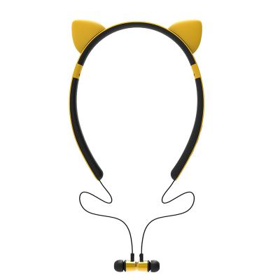 China ZW-29 Headband Animal Ear Headphones Wireless Bluetooth 4.2+EDR Earbuds Magnetic Earbuds For Smart Phone Gift For Girl Female for sale