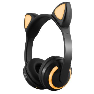 China KL05 Bluetooth Headband Earphone 7 Colors LED Light Stereo Cat Ear Headphones Flashing Glowing Cat Ear Earphones Gaming Headset for sale