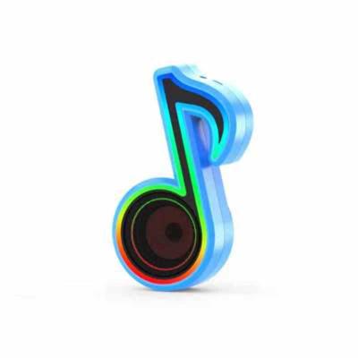 China Play Portable USB Mini Colorful Streamer Music Note BT Speaker Video Mini Wireless Loudspeaker Crack LED TF Card Speaker for sale